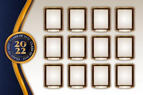 黑金毕业季照片墙年鉴名人榜毕业艺术典礼矢量模板素材