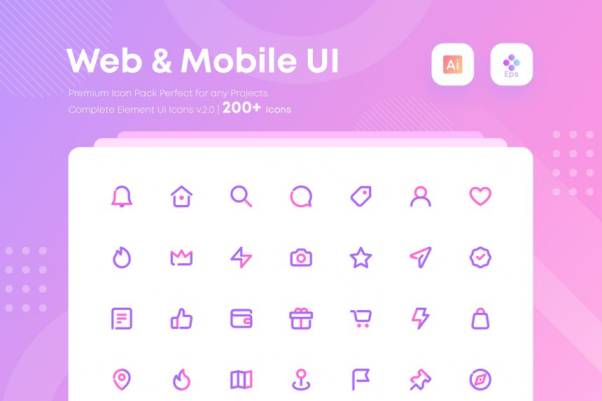 用户交互界面UI图标素材包 Complete Web and Mobi