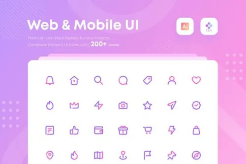 用户交互界面UI图标素材包 Complete Web and Mobi