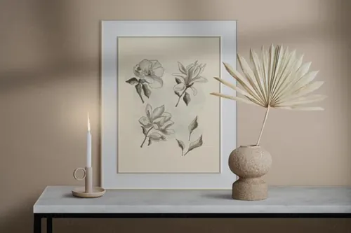 艺术画框相框海报场景贴图展示样机PSD模板 Frame Mo