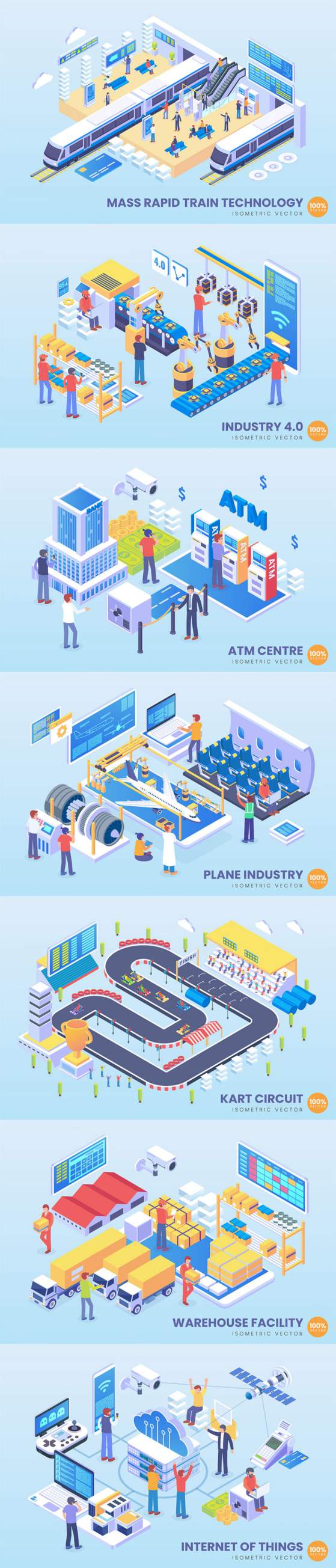 时尚高端多用途的高品质3D立体等轴等距isometric internet