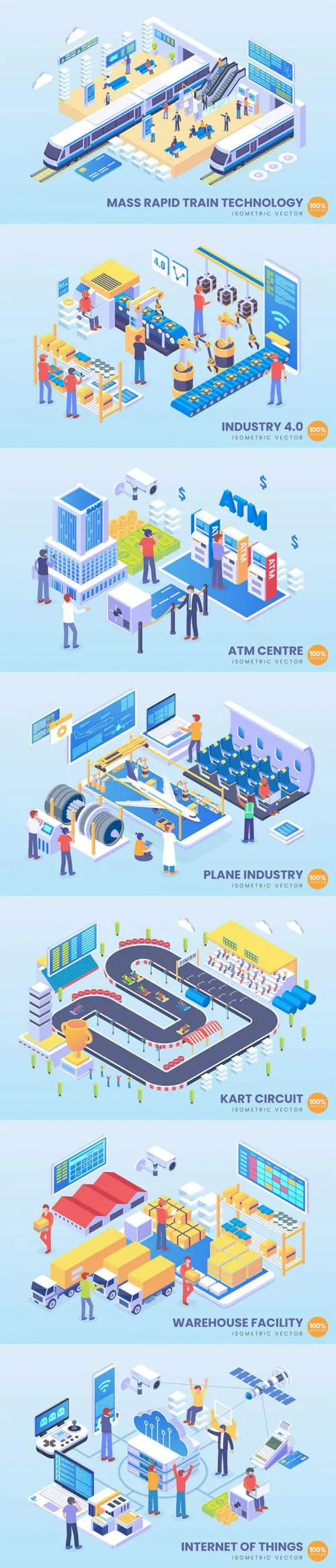 时尚高端多用途的高品质3D立体等轴等距isometric internet