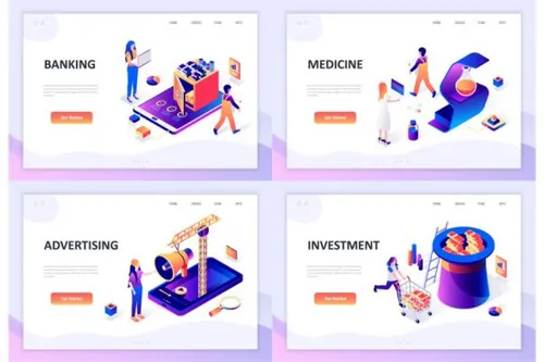 时尚高端多用途的3D立体2.5D等轴isometric-flat de