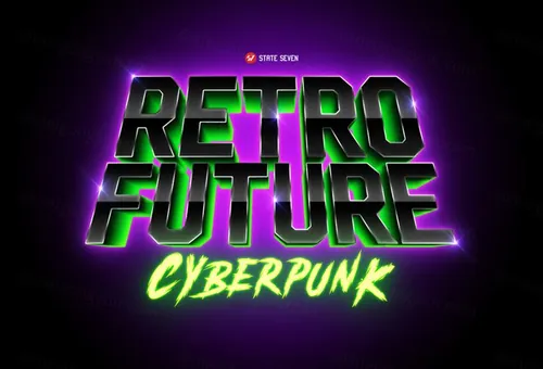 复刻80年代复古风3D立体字体样式PSD模板 80s Text Effects