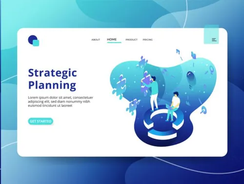 2.5D 商业计划相关的概念矢量插画素材Business Planni