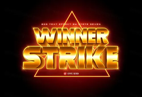 复刻80年代复古风3D立体字体样式PSD模板 80s Text Effects