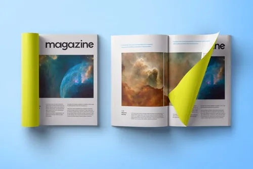 书籍杂志模型PSD模板Folded Psd Magazine Mockup