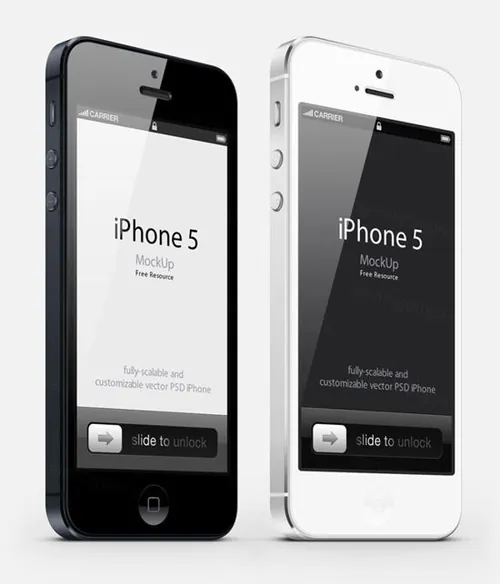 手持iPhone手机屏幕正视图样机模板  3-4 View iPhone 5 Psd Vector Mockup