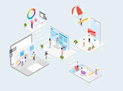 2.5D创意工作区域场景插画Creative Workspace