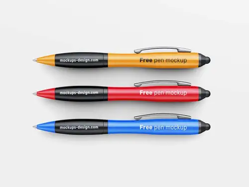 圆珠笔办公用品学习用品品牌VI设计提案样机PSD模板 Pen mockup 样机模版