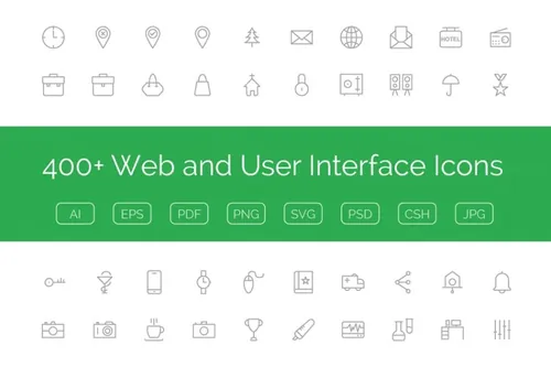 网站用户交互界面图标 400  Web and User