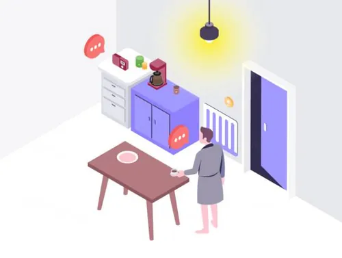 2.5D视角的物联网智能居家创意场景Smarthome Concept Isom