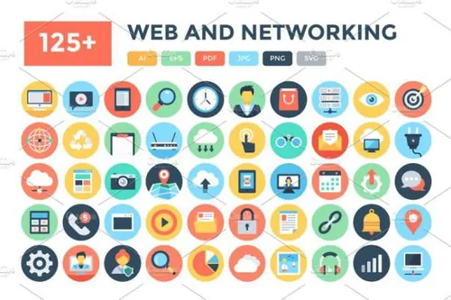 扁平网页和网络图标集 Flat Web and Networking