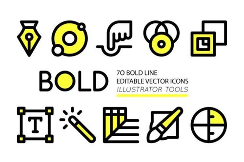 工具粗体图标 BOLD icons Adobe Illustrator