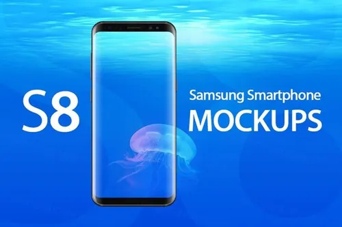 三星s8多角度UI展示样机模板 Galaxy S8 Mockups