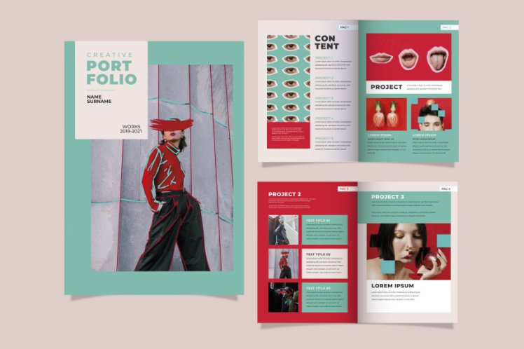 创意工作室简介画册个人简历模板矢量设计模板素材 creative portfolio templates