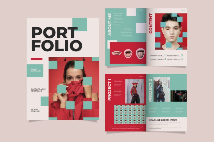 创意工作室简介画册个人简历模板矢量设计模板素材 creative portfolio templates