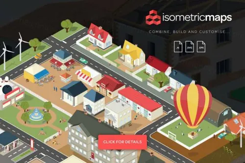 等距城市地图插画Isometric City Maps Builder