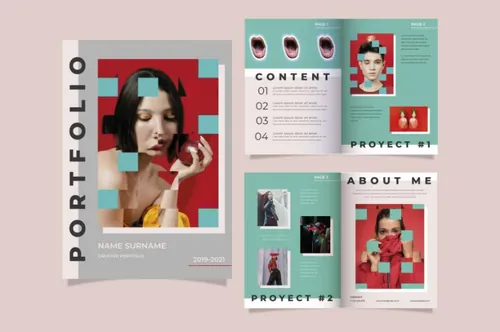 创意工作室简介画册个人简历模板矢量设计模板素材 creative portfolio templates