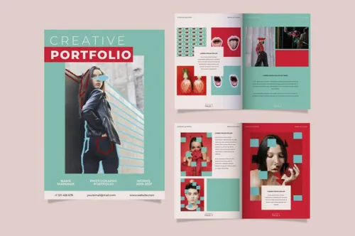 创意工作室简介画册个人简历模板矢量设计模板素材 creative portfolio templates