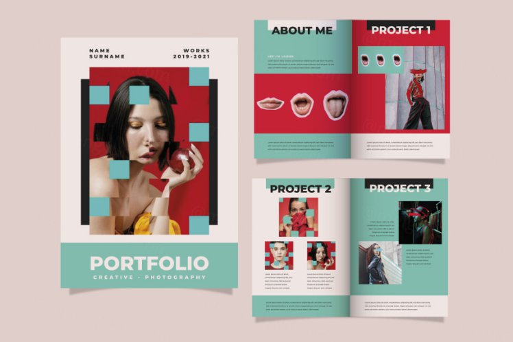 创意工作室简介画册个人简历模板矢量设计模板素材 creative portfolio templates