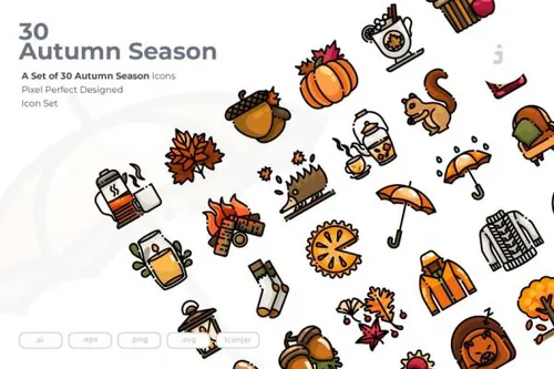 秋季主题元素矢量图标素材 30 Autumn Season Icons