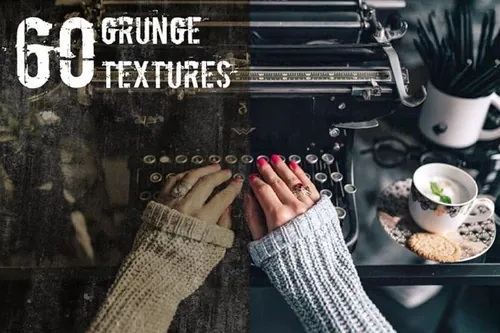 60组复古纹理PNG超清元素 Grunge Texture