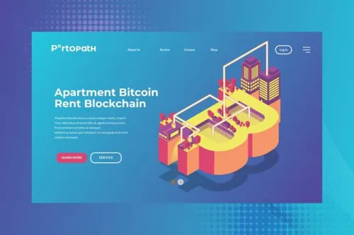 海报插画banner着落页设计模板apartment bitocin-