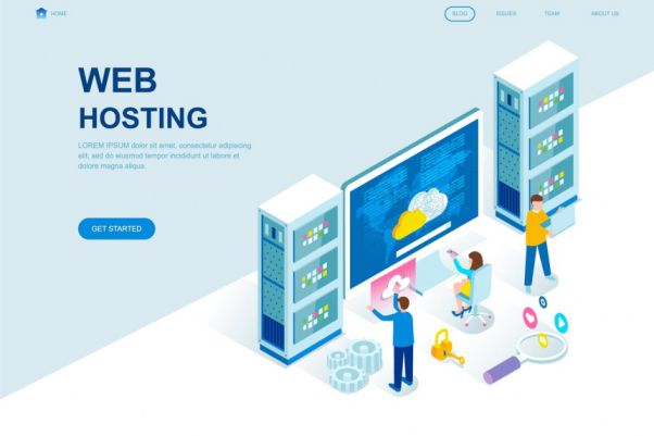 时尚高端2.5D等轴等距云技术网页寄存海报-isometric lan