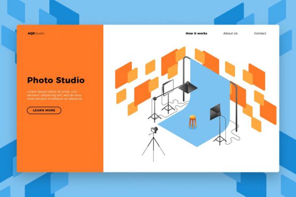 时尚高端2.5D等轴等距摄影工作室photo studio banne