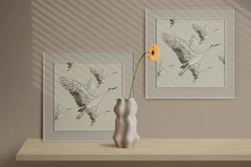 艺术画框相框海报场景贴图展示样机PSD模板 Frame Mo