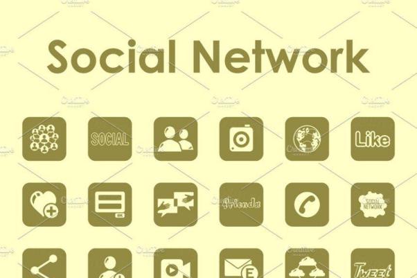一组简单社交应用图标集 social network simple i