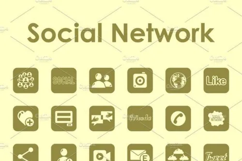 一组简单社交应用图标集 social network simple i
