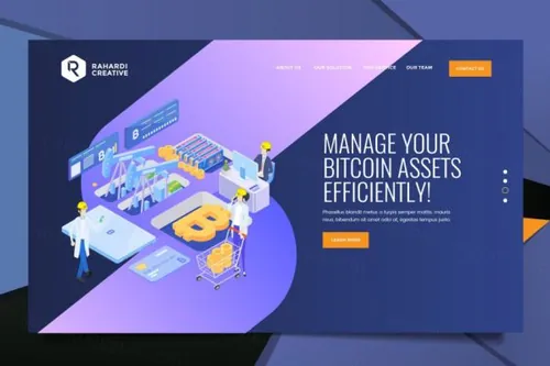 时尚现代流行的2.5D等轴等距比特币virtual-reality-i