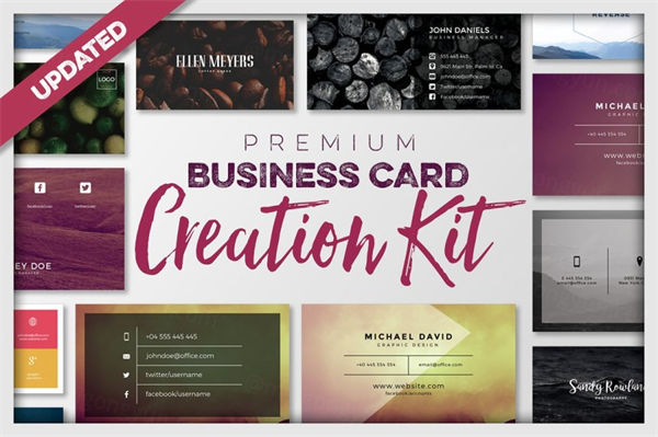 创意现代企业名片卡片设计模板 Business-Card-Creation-Kit