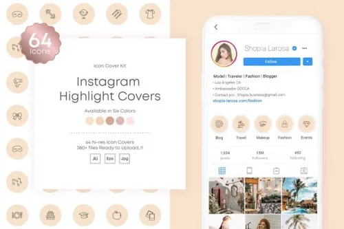 品牌故事封面设计图标集 Instagram stories