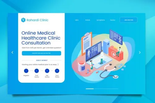 时尚高端简约流行的2.5D等轴等距医院bitcoin-web-head