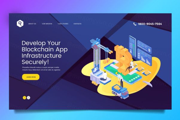 时尚高端简约2.5D等轴等距比特币medical-web-header