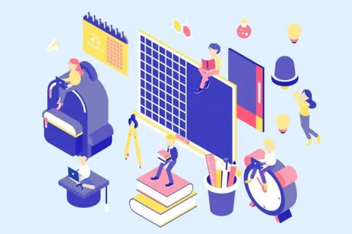 时尚高端简约的2.5D等轴等距在线教育补课班smart-robot-w