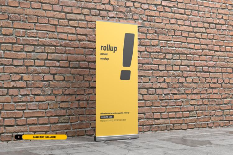 极简风易拉宝海报设计提案样机PSD模板 Rollup or x-banner mockup