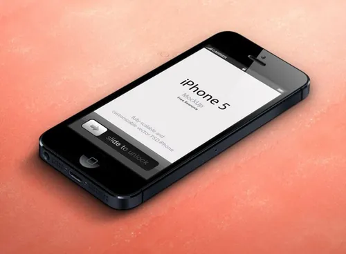 展示iPhone 5样机模板 3D View iPhone 5 Psd Vector Mockup