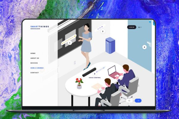 时尚高端简约的2.5D等轴等距hero header