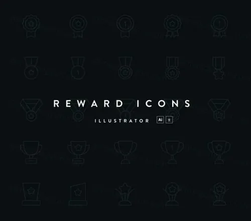 奖章奖杯矢量图标素材 25 Vector Reward Icons