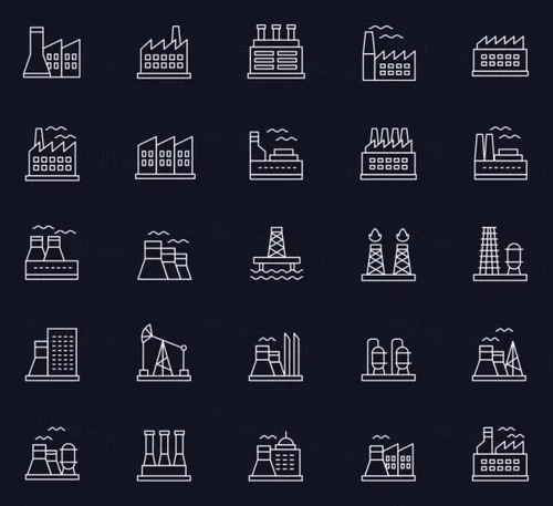建筑线性图标设计素材 25 Free Industry Icons