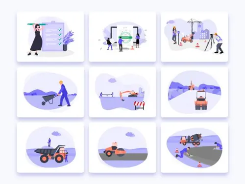 房地产开发与建设矢量概念Constructions Vector Co