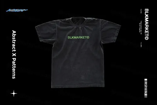 T恤街头服饰设计贴图样机模板 BLKMARKET - Vintage Tee.psd