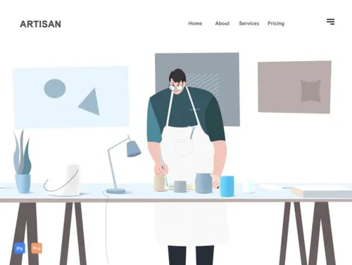 正在创作的艺术家 扁平简约商业插画素材 Business/Profes