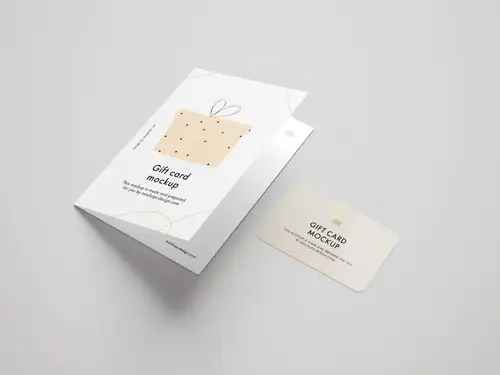 精致礼品卡感谢卡设计提案展示样机模板免费下载 Gift Card Mockup 样机模版