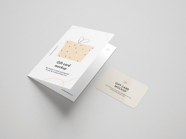精致礼品卡感谢卡设计提案展示样机模板免费下载 Gift Card Mockup