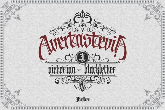 维多利亚时代暗黑风纹身哥特英文字体 ilhamtaro - Avertastevia